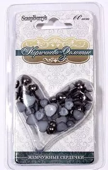 Сердечки жемчужные 6мм и 8мм, 60шт SCB (0717418 Коричнево-золотые)