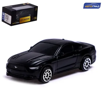 Машина металлическая ford mustang, 1:64, цвет черный матовый
