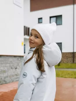 Шапка свечка из смесовой шерсти однослойная с отворотом "Молоко" подростковая