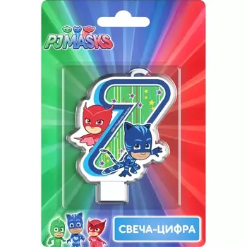 Свеча-цифра №7 - Герои в масках, 8 см