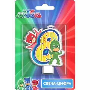 Свеча-цифра №8 - Герои в масках, 8 см