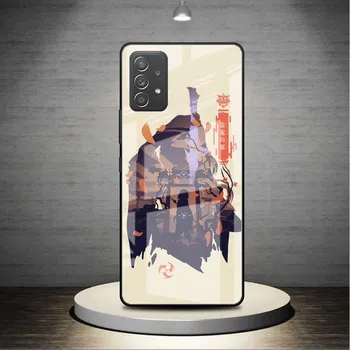 Glass Case For Samsung Galaxy A52 A71 A50 A51 A70 A21s A31 A72 A10 A12 A30 A22 5G Phone Cover Anime Genshin Impact Cute Samsung A03