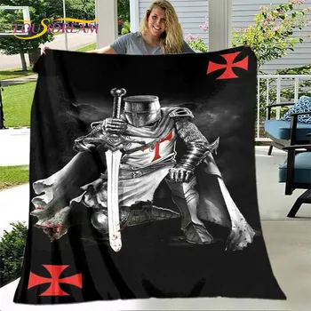 Мягкое плюшевое одеяло с играми Cavalier Knight Templar Crusaders, фланелевое одеяло для гостиной, спальни, кровати, дивана, пикника 75x100cm (30x40inch)