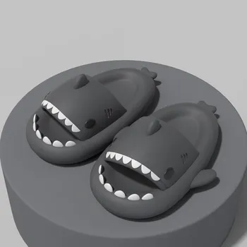 Тапочки Smile Pop Shark для мужчин, повседневные модные мужские тапочки, мягкие сандалии EVA на плоской подошве, милые пляжные тапочки, уютная домашняя обувь 36-37