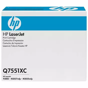 Картридж лазерный HP 51X/Q7551XC, черный, 13000 страниц, оригинальный для HP LJ P3005/M3035/M3027, техническая упаковка