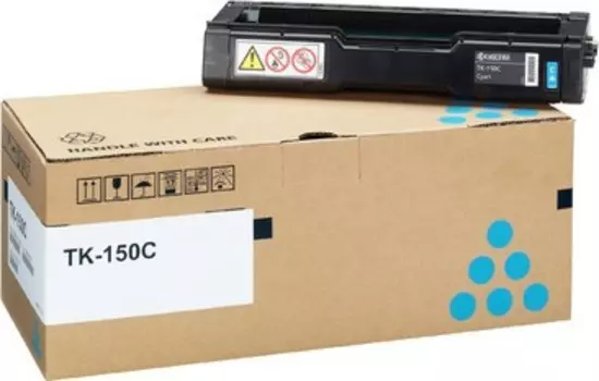 Картридж лазерный Kyocera TK-150C/1T05JKCNL0, голубой, 6000 страниц, оригинальный, для Kyocera FSC1020MFP