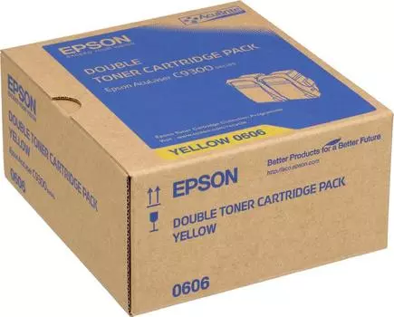 Картридж лазерный Epson S050606/C13S050606, желтый, 2 шт. шт., 13000 страниц, оригинальный для Epson AcuLaser C9300