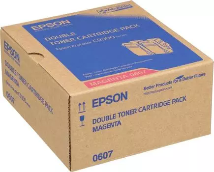 Картридж лазерный Epson S050607/C13S050607, пурпурный, 2 шт. шт., 13000 страниц, оригинальный для Epson AcuLaser C9300