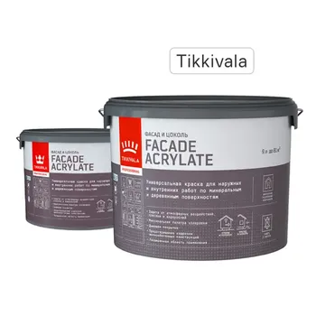 Краска фасадная Tikkurila Facade Acrylate матовая прозрачная база C 9 л