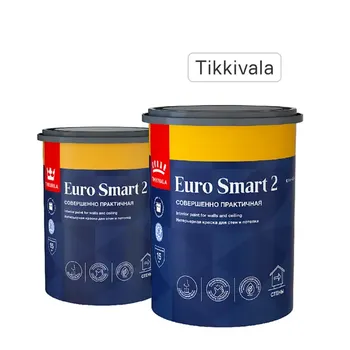 Краска для стен и потолков Tikkurila Euro Smart 2 матовая цвет белый база A 0.9 л