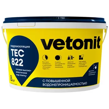 Мастика гидроизоляционная Vetonit Tec 822 цвет серый 8 кг