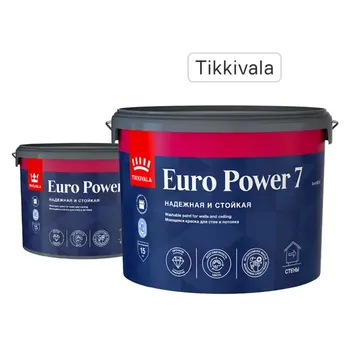 Краска для стен и потолков Tikkurila Euro Power 7 матовая прозрачная база С 9 л