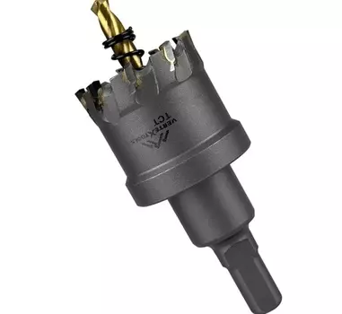 Коронка твердосплавная по металлу Vertextools 51мм с центрирующим сверлом 1819-51