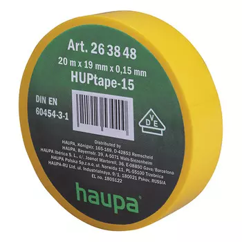 Изолента Haupa ПВХ 19мм*20м d74мм желтая 263848