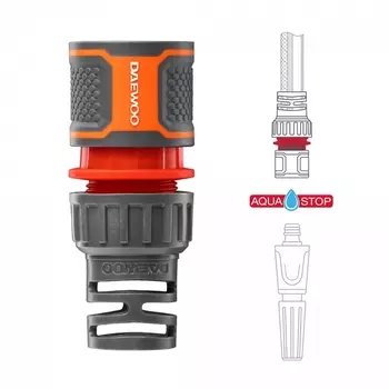 Коннектор Daewoo 1/2'-5/8' 13-15мм с аквастопом DWC 2515