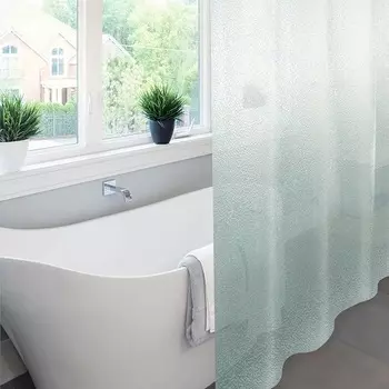 Штора для ванной Meiwa Krackle 182x182 аква
