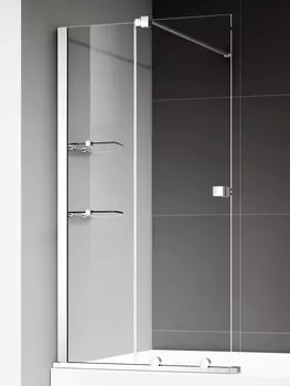 Шторка на ванну AQUAme AQM6601-2 120х140, профиль хром