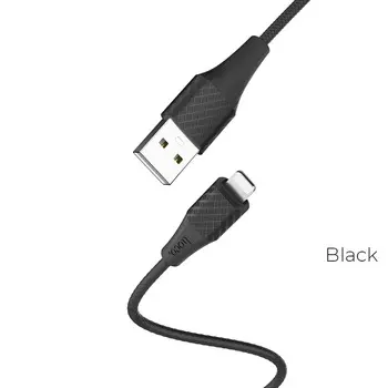 Кабель Lightning 8-pin(m)-USB 2.0(Am), 2A, 1м, черный HOCO X32 (6931474700902)