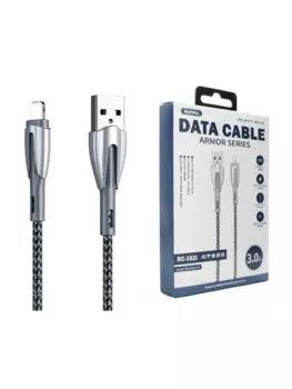 Кабель Lightning 8-pin(m)-USB 2.0(Am), 3A, 1м, серебристый Remax Armor RC-162i (RC-162i)
