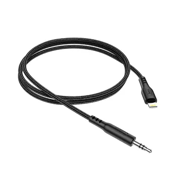 Кабель Lightning 8-pin(M)-Jack 3.5mm(M), 1 м, черный HOCO UPA18 (6931474755957)
