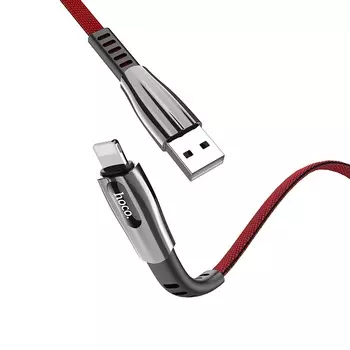 Кабель Lightning 8-pin-USB, плоский, 2.4A, 1.2м, красный HOCO U70 (УТ-00008039)