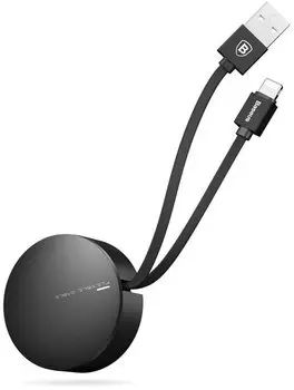 Кабель Lightning 8-pin-USB, плоский, 2A, 90см, черный Baseus New Era Telescopic (CALEP-01)