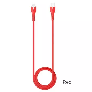 Кабель Lightning 8-pin(m)-USB Type-C(m), 3A, 1м, красный HOCO Surplus X45 (6931474725523)