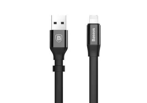Кабель Lightning 8-pin(m)+Micro USB 2.0(Bm)-USB 2.0(Am), плоский, 2A, 23см, черный Baseus (CALMBJ-01)