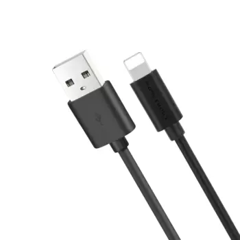 Кабель Lightning 8-pin-USB, 2.1A быстрая зарядка, 1м, черный MORE CHOICE (K13i)