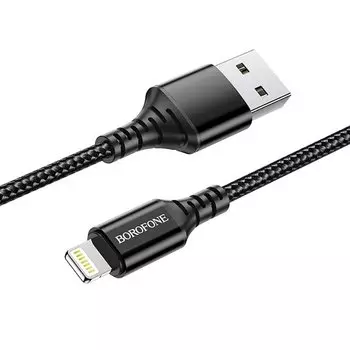 Кабель Lightning 8-pin-USB, 2.4A, 1м, черный Borofone BX54 (133818)