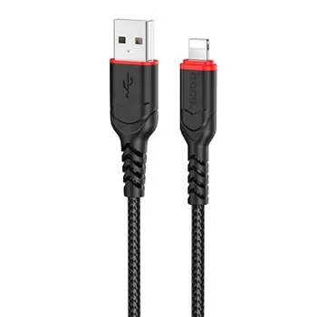 Кабель Lightning 8-pin-USB, 2.4A, 1м, черный HOCO X59 Victory (202523)
