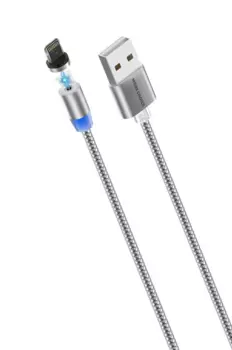 Кабель Lightning 8-pin-USB, 2.4A, 1м, темно-серый MORE CHOICE K61Si