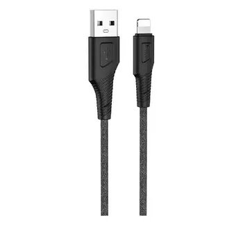 Кабель Lightning 8-pin-USB, экранированный, 2.4A, 1м, черный HOCO Airy silicone X58 (6931474744494)
