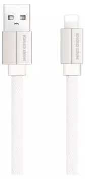 Кабель Lightning 8-pin-USB, плоский, 2.1A, 1м, белый MORE CHOICE (K20i)