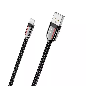 Кабель Lightning 8-pin-USB, плоский, 2.4A, 1.2м, черный HOCO grand U74 (УТ-00007976)