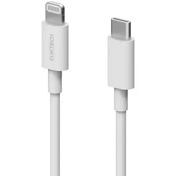 Кабель Lightning 8-pin-USB Type-C, 3А, 1 м, белый, CUKTECH KLC-5497 (KLC-5497)