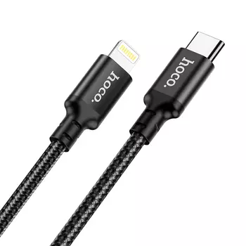 Кабель Lightning 8-pin-USB Type-C, 3A, 2м, черный HOCO Double X14 (6931474752208)