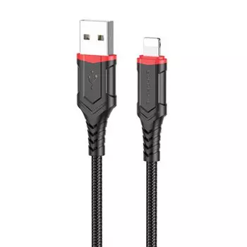 Кабель Lightning 8-pin-USB, 2.4A, 1м, черный Borofone BX67 (207881)