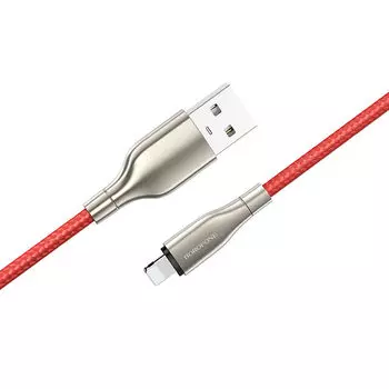 Кабель Lightning 8-pin(m)-USB 2.0(Af), 2.4A, 1м, красный Borofone BX45