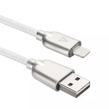 Кабель Lightning 8pin-USB, ACD, 1m, белый, Материал оплетки ПВХ + Иск.Кожа (ACD-U926-P5W)