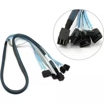 Кабель LSI CBL-SFF8643-SATASB-10M, SFF-8643 (mini SAS HD) - 4xSATA, 1 м (L5-00221-001)