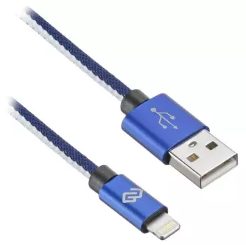 Кабель Lightning 8-pin-USB, 1.2м, синий Digma (1080345)