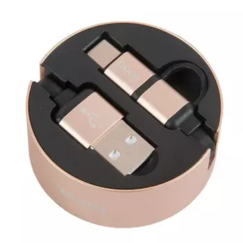 Кабель Micro USB 2.0 B(m)+USB 2.0 Type-C(m)-USB 2.0(Am), плоский, 2A, 90см, золотистый HOCO Resilient U23 (72270)