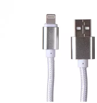 Кабель Lightning 8-pin(m)-USB 2.0(Am), 1м, белый MEDIAGADGET (MGC003TSL)