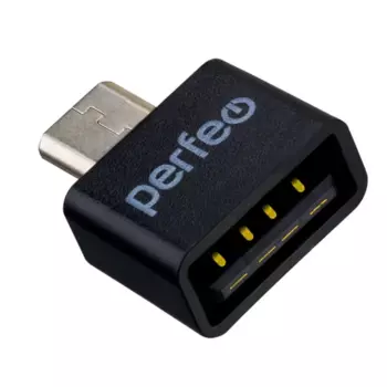Переходник (адаптер) Micro USB 2.0(Bm)-USB 2.0(Af), OTG, черный PERFEO PF-VI-O010 (PF_B4995)
