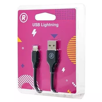 Кабель Lightning 8-pin-USB, 1м, черный RockBox RC-L02 black (102053)