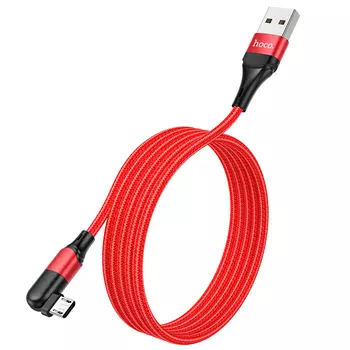Кабель Micro USB 2.0(Bm)-USB 2.0(Am), 2.4A, 1.2м, красный HOCO orbit U100 (6931474747914)