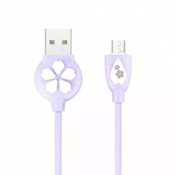 Кабель Micro USB 2.0(Bm)-USB 2.0(Am), 2.4A, 1.2м, пурпурный HOCO Sakura JP15 (6957531051206)