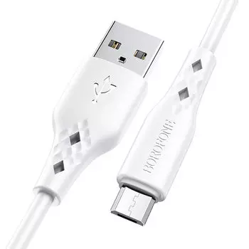 Кабель Micro USB-USB, 2.4A, 1м, белый Borofone BX48