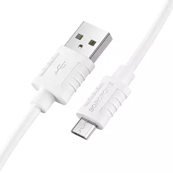 Кабель Micro USB 2.0(Bm)-USB 2.0(Am), 2.4A, 1м, белый Borofone BX52 (6931474744449)